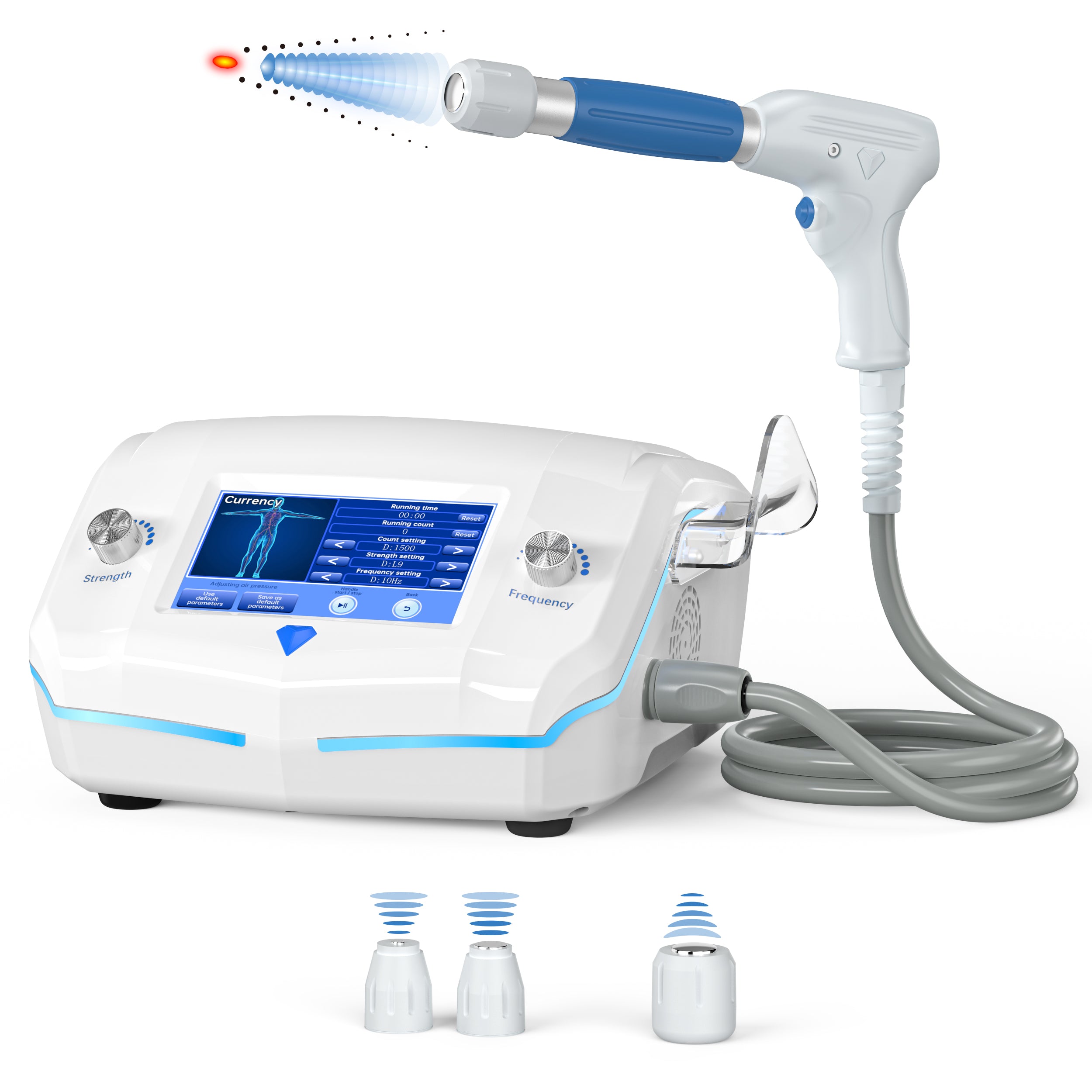 Extracorporeal Shock Wave Therapy ESWT Machine with Focused and Radial Workheads, Physical Therapy to Relieve Joint and Muscle Pain in The Body, Painless, Non-invasive, No Side Effects