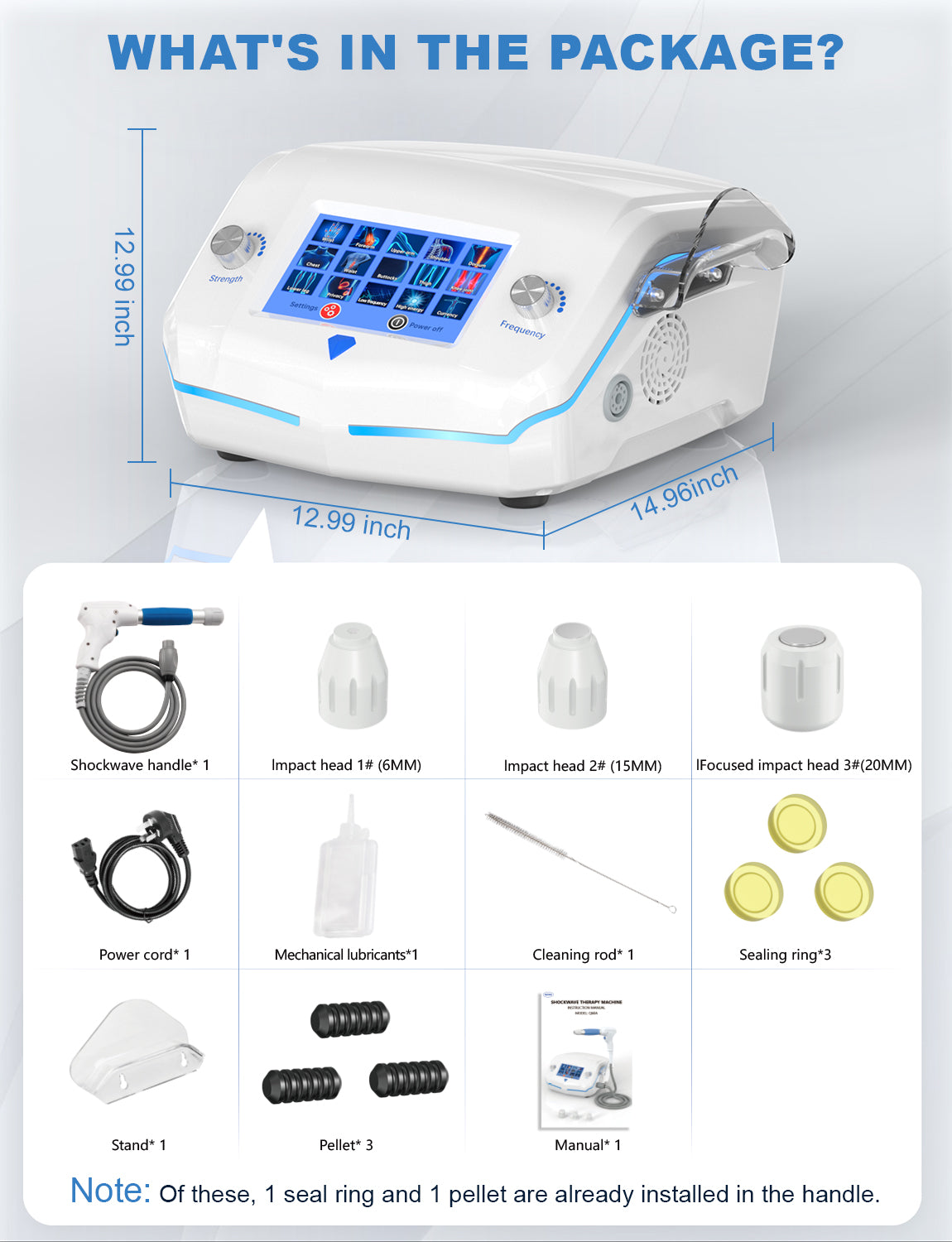 Extracorporeal Shock Wave Therapy ESWT Machine with Focused and Radial Workheads, Physical Therapy to Relieve Joint and Muscle Pain in The Body, Painless, Non-invasive, No Side Effects