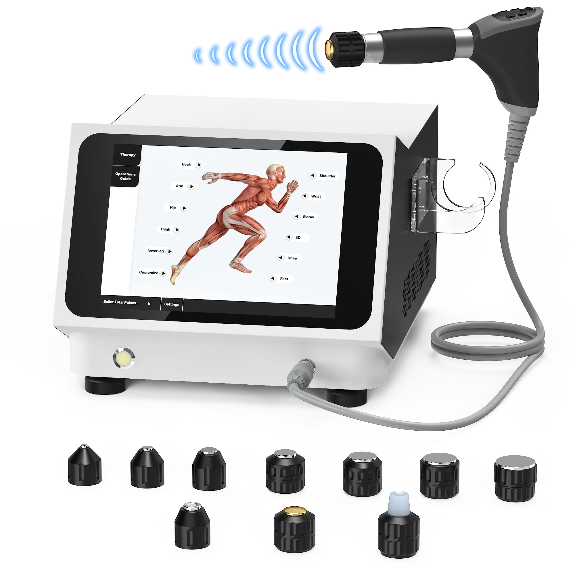 SHEYERA Upgraded Shockwave Therapy Machine & Focal Applicator, Extracorporeal ESWT Shock Wave Therapy Device for Joint/Muscle Pain Relief, Ideal for Home & Clinical